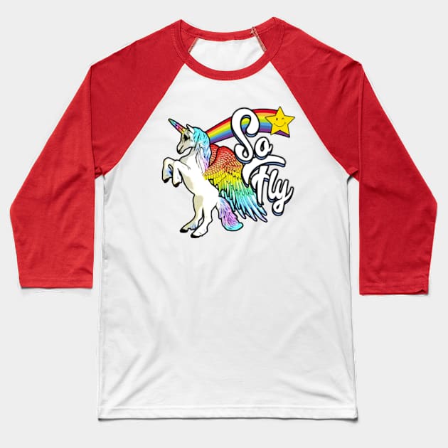 Unicorn So Fly Baseball T-Shirt by Gamers Gear